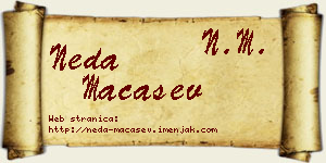 Neda Maćašev vizit kartica